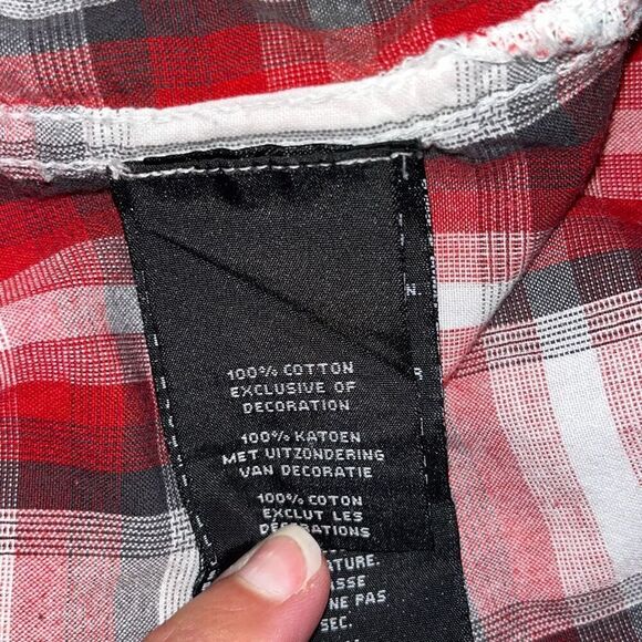 Harley Davidson Red Plaid Short Sleeve Button Front Shirt 2XL - Picture 6 of 7